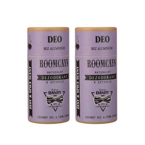 ROOMCAYS Naturalny dezodorant dla mężczyzn bez aluminium w sztyfcie Zest&Spice 2x65g