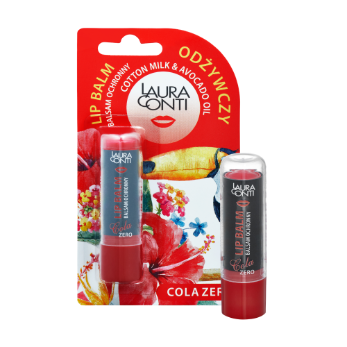 Balsam do ust, pomadka ochronna, odżywcza i nawilżająca Laura Conti - Cola Zero