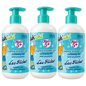 Delikatny żel pod prysznic dla dzieci 5+, Mięta Jagoda, Freshaki Leo Rider, 3x300 ml